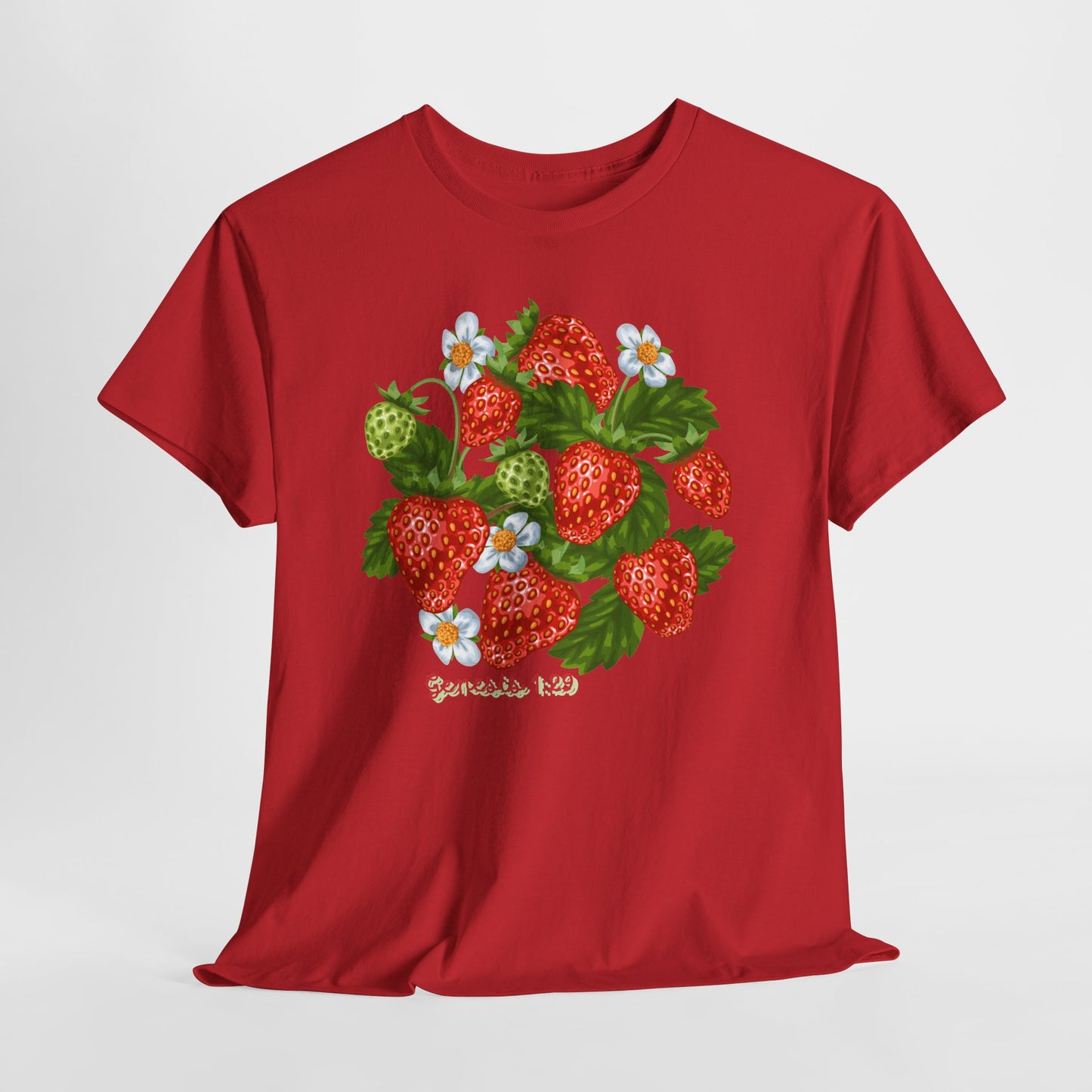 Strawberry Cluster Tee — Vintage Botanical Fruit Graphic (Genesis 1:29)