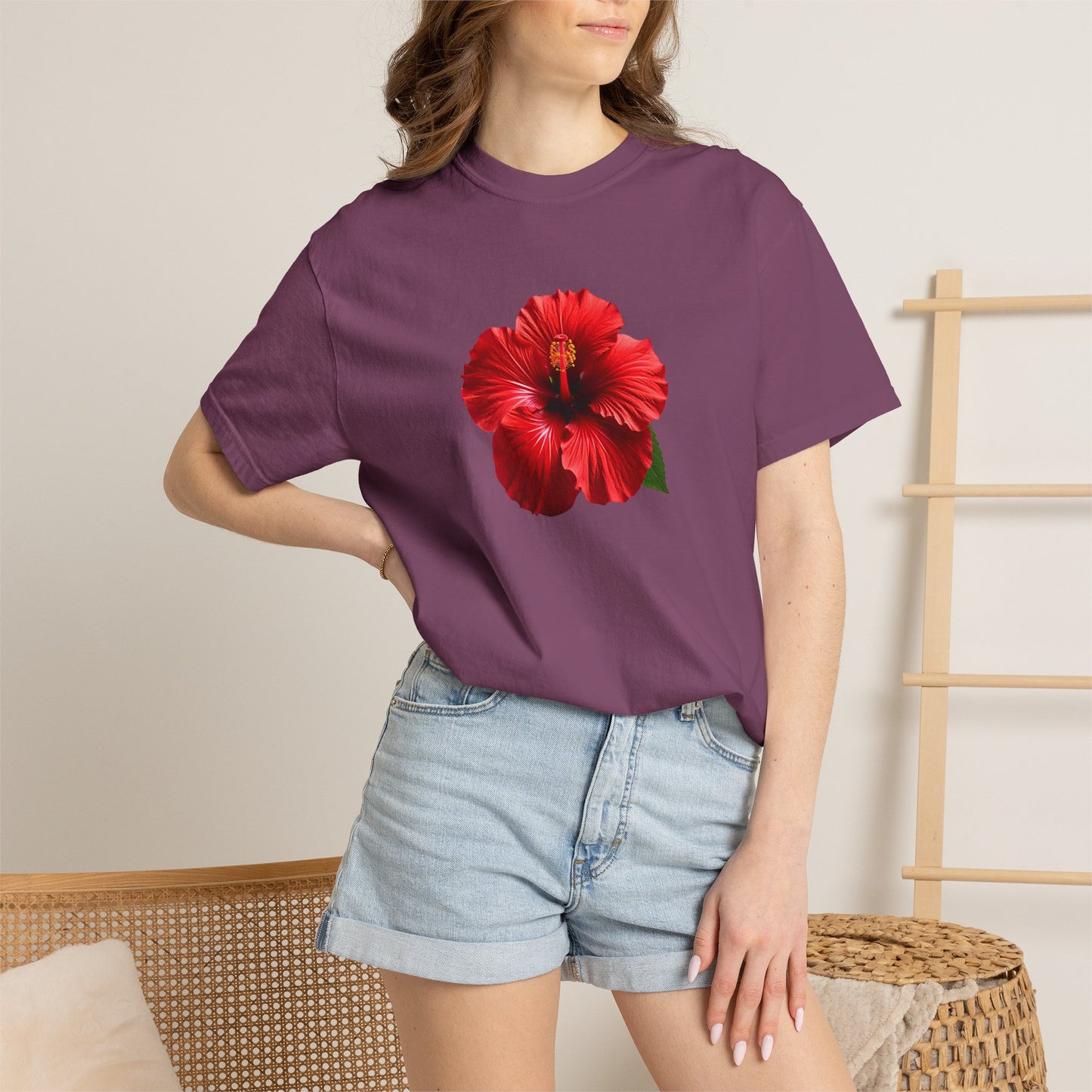 Hibiscus Bloom T-Shirt — Red Floral Graphic Tee