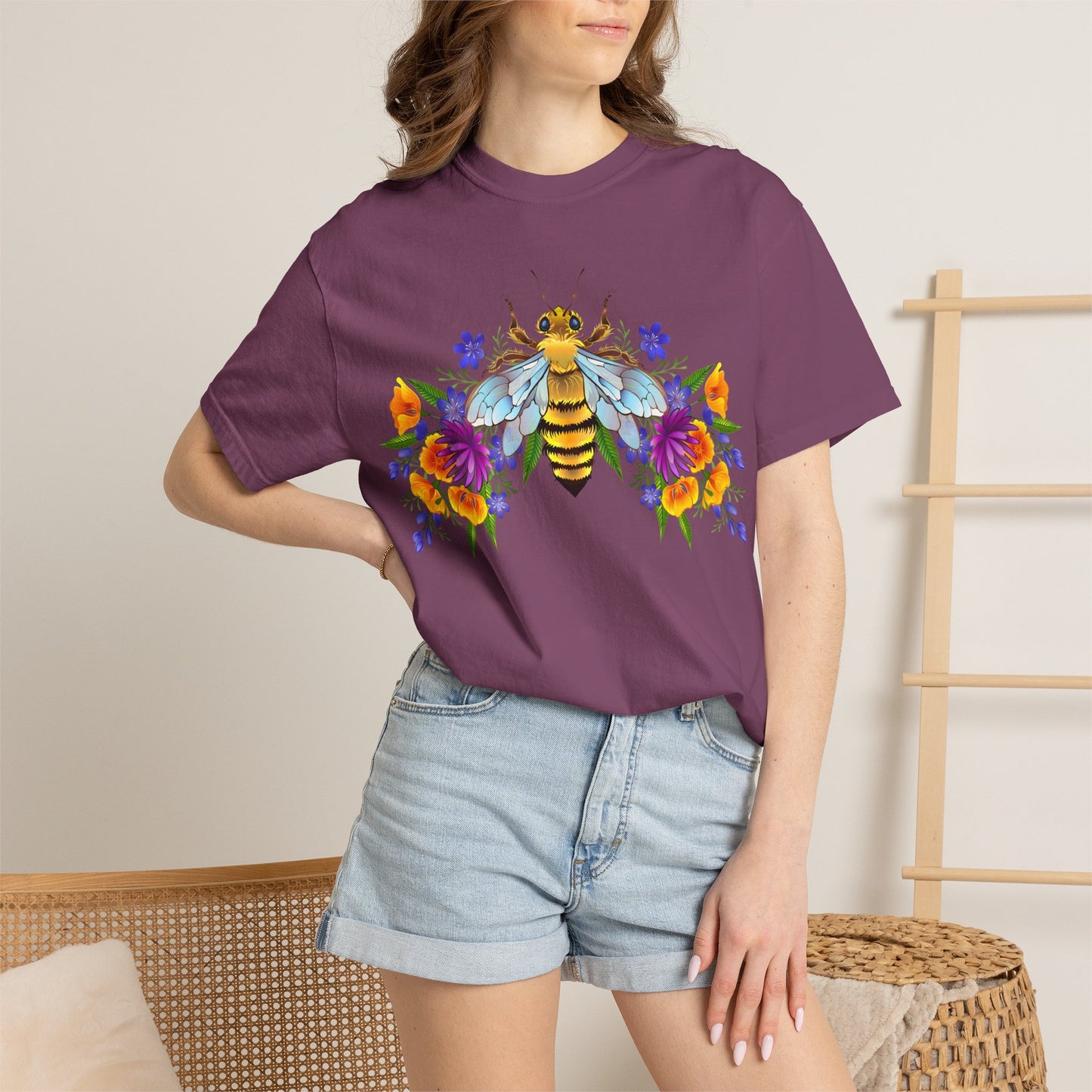 Bee & Wildflower T-Shirt — Floral Honeybee Graphic Tee