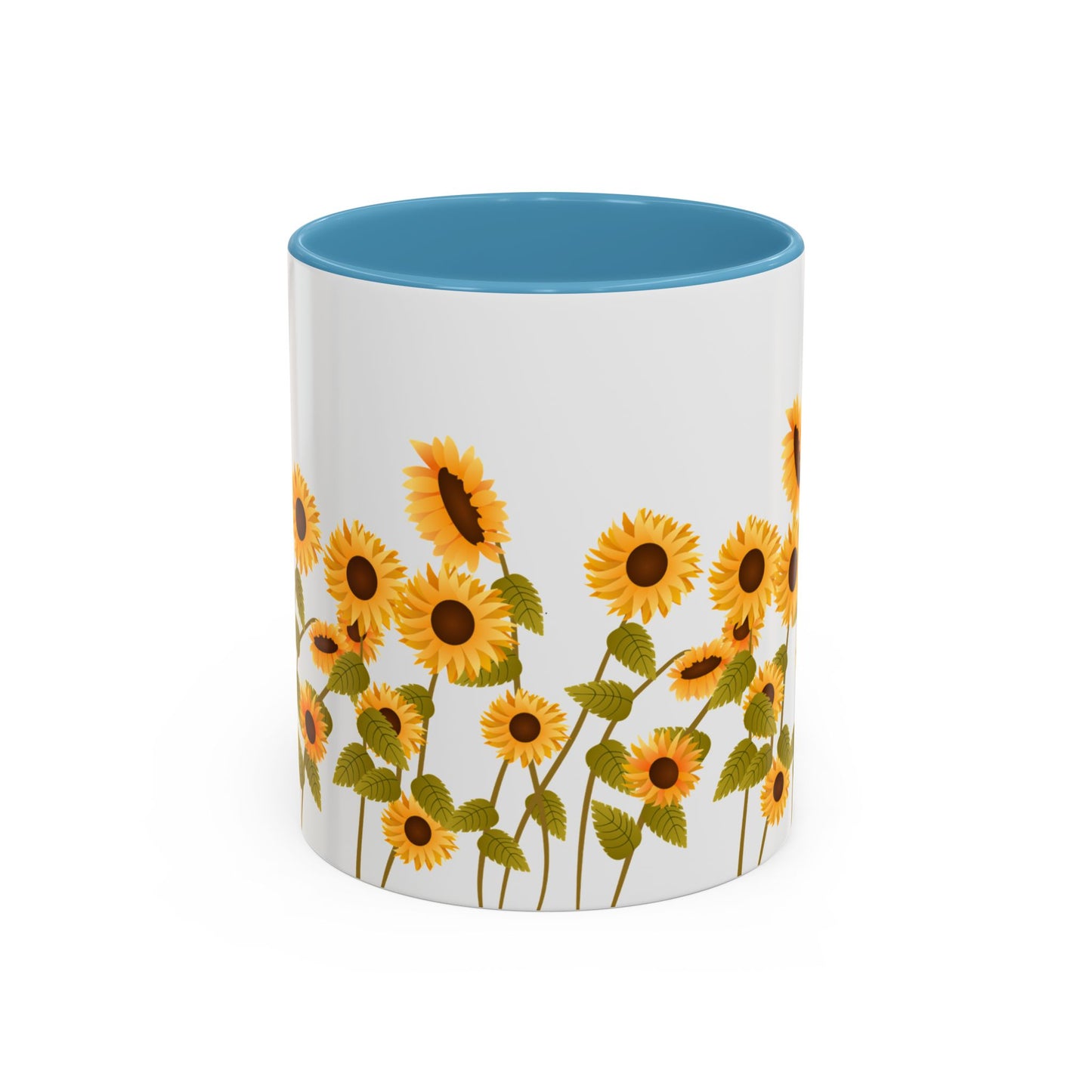Sunflower Field Accent Tea Mug – Bright Floral 11/15oz Ceramic