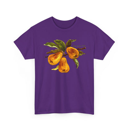 Pear Branch T‑Shirt — Watercolor Yellow Pears Tee Genesis 1:29