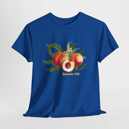Peach Botanical Tee — Vintage Fruit Illustration T-Shirt ("Genesis 1:29")