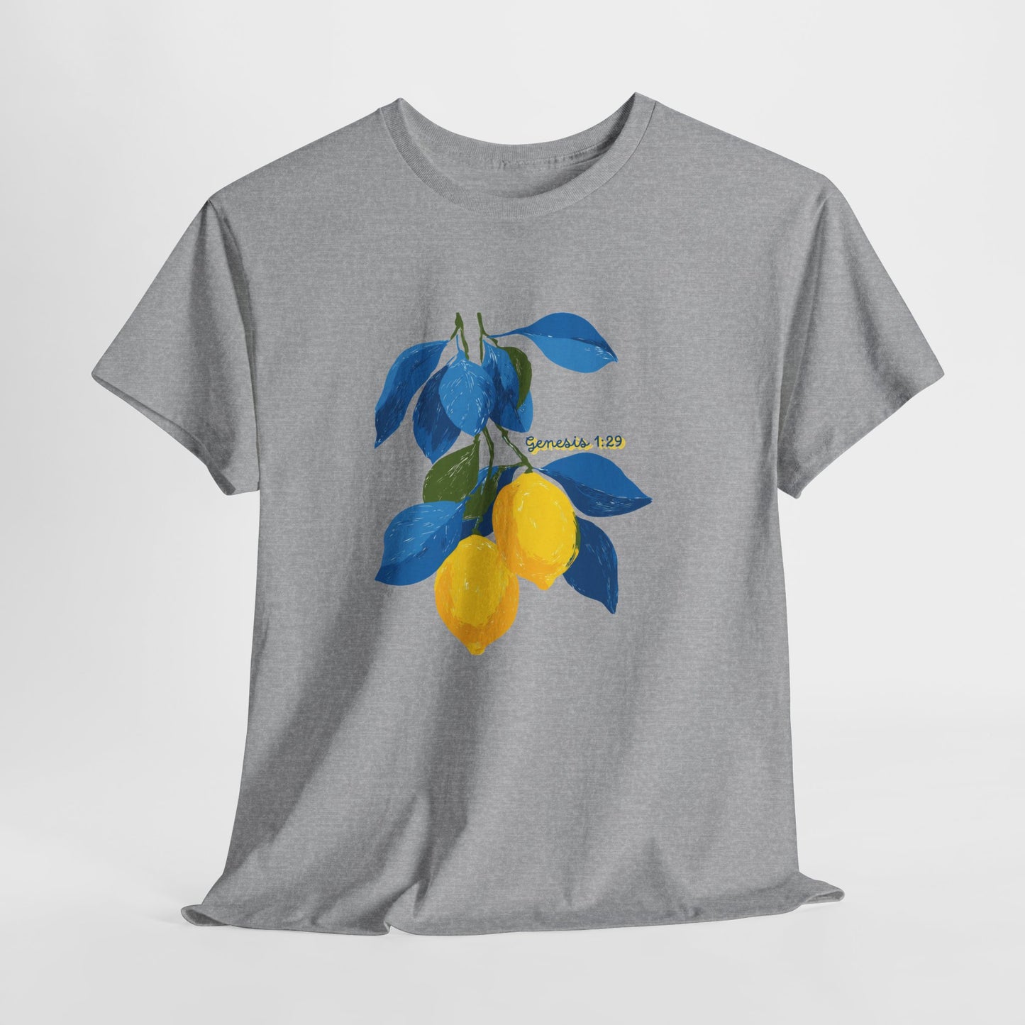 Lemon Branch Graphic Tee — Genesis 1:29 Inspirational Fruit Shirt
