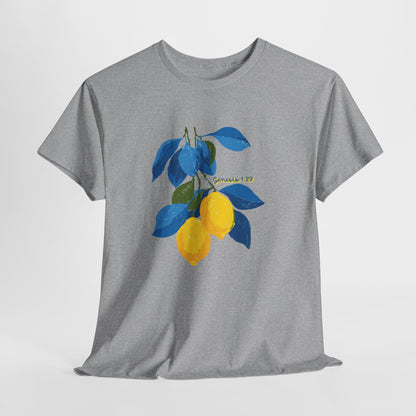 Lemon Branch Graphic Tee — Genesis 1:29 Inspirational Fruit Shirt