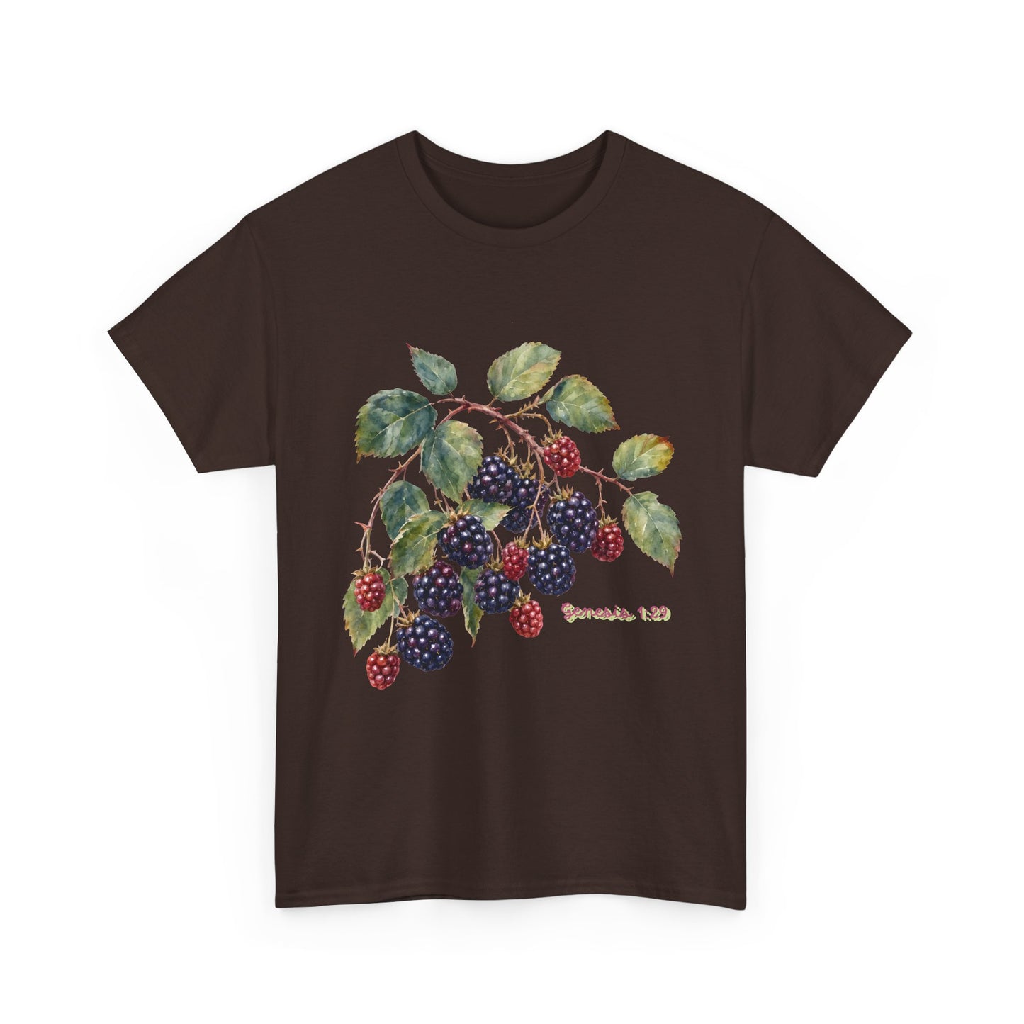 T-Shirt — Vintage Blackberry Branch Illustration Tee (Genesis 1:29)