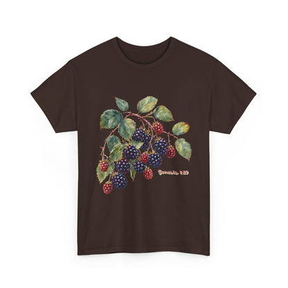 T-Shirt — Vintage Blackberry Branch Illustration Tee (Genesis 1:29)
