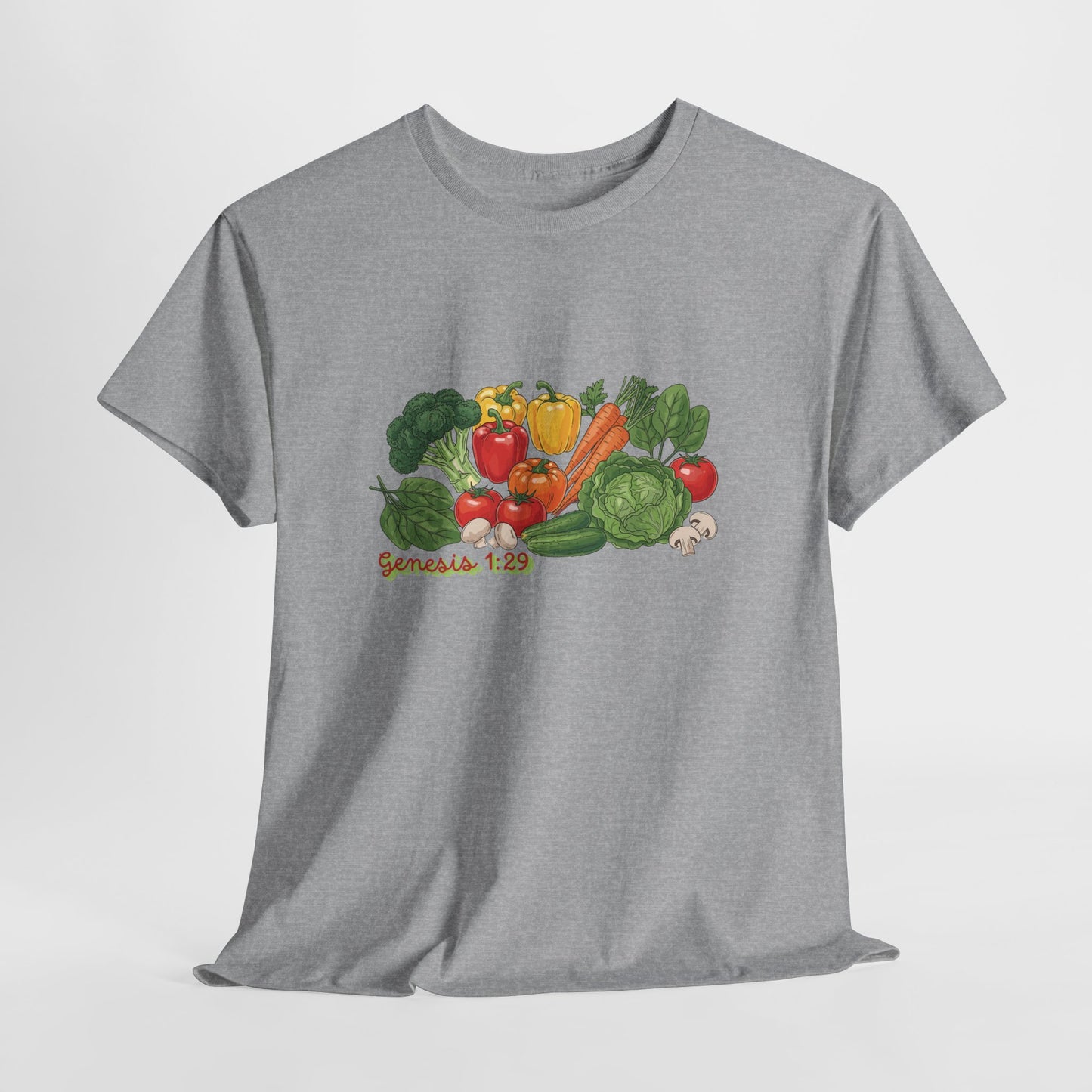 Vegetable Garden Tee — Fresh Veggies Illustration with "Genesis 1:29"