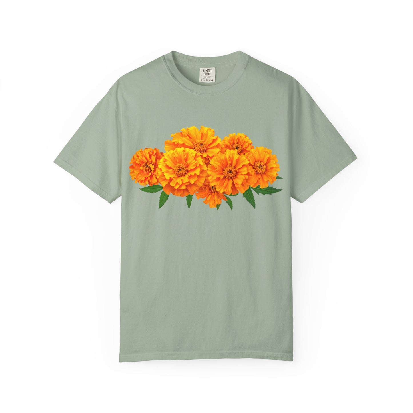Marigold Blooms T-Shirt — Vibrant Floral Graphic Tee