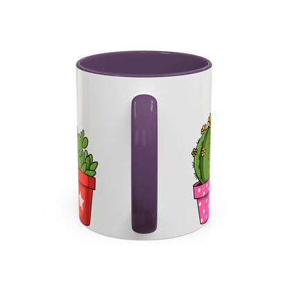 Cactus & Succulent Accent Coffee Mug — Cute Potted Plants 11/15oz