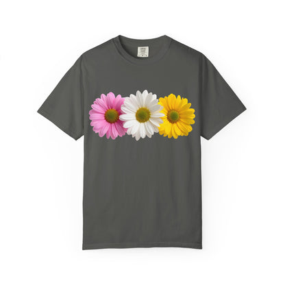 Daisy Trio T-Shirt — Pink White Yellow Floral Tee