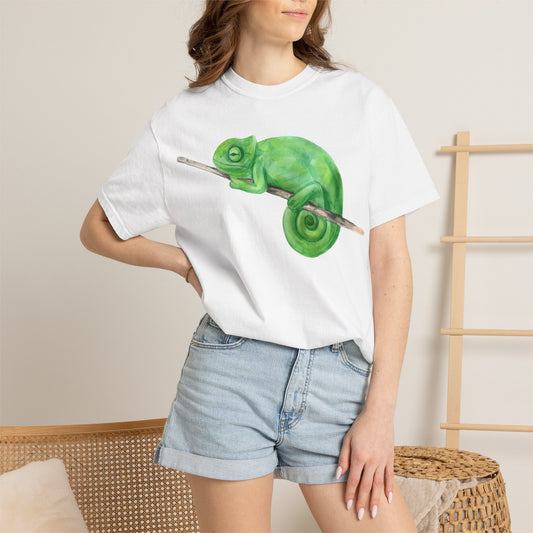 Chameleon Branch T-Shirt — Cute Green Chameleon Graphic Tee