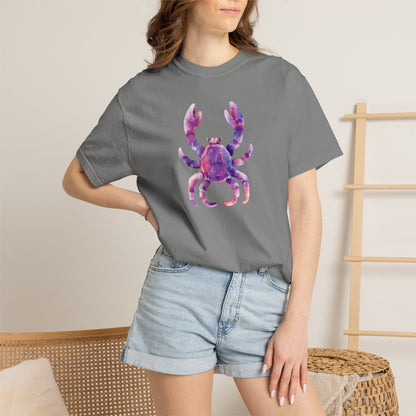 Watercolor Crab T-Shirt — Coastal Beach Vibes Graphic Tee
