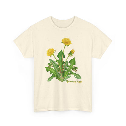 Dandelion Botanical Tee — Genesis 1:29 Floral Graphic T-Shirt