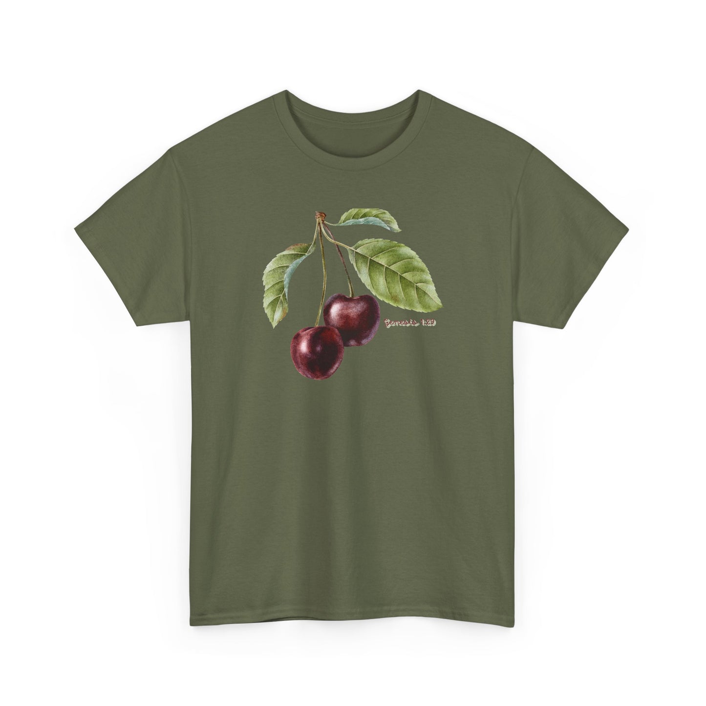 Cherry Botanical Tee — Vintage Fruit Illustration T-Shirt