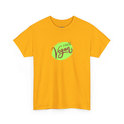 Vegan Tee — 100% Vegan Green Badge T-Shirt