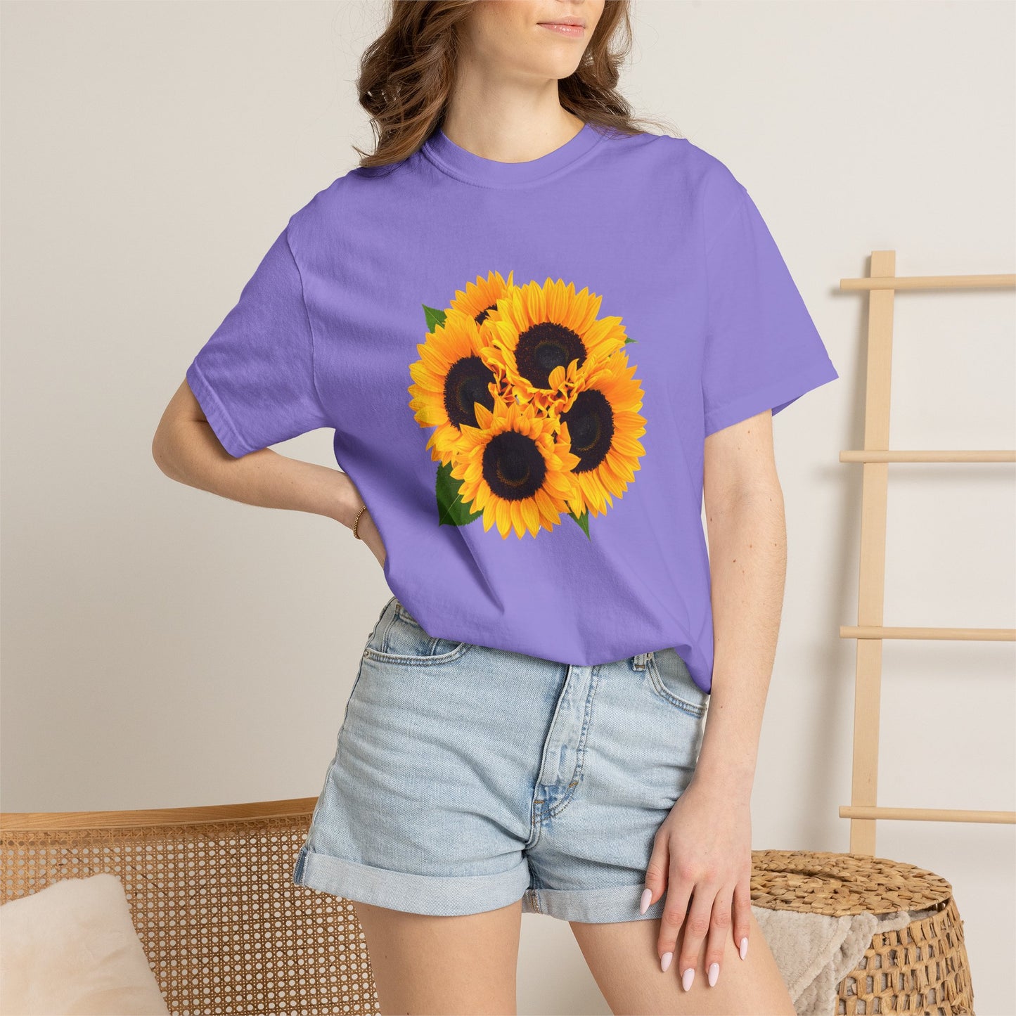 Sunflower Trio T-Shirt — Bright Floral Graphic Tee