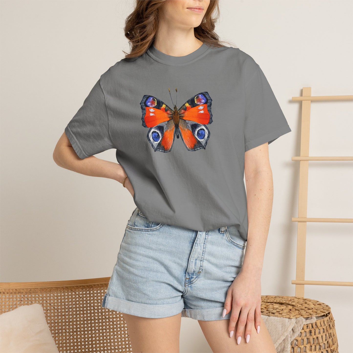 Butterfly Graphic T-Shirt — Peacock Eye Floral Tee