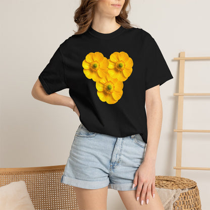 Yellow Floral Heart T-Shirt