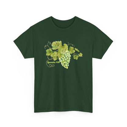Genesis 1:29 Grapevine Watercolor T-Shirt — Green Grape Vines Tee
