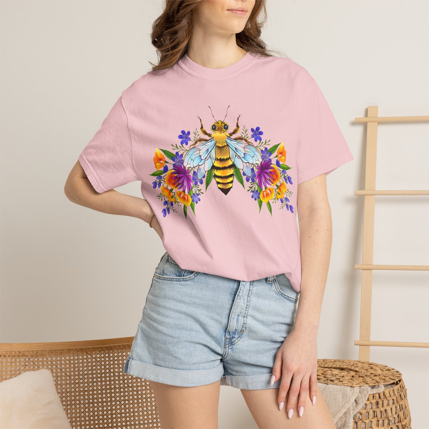 Bee & Wildflower T-Shirt — Floral Honeybee Graphic Tee