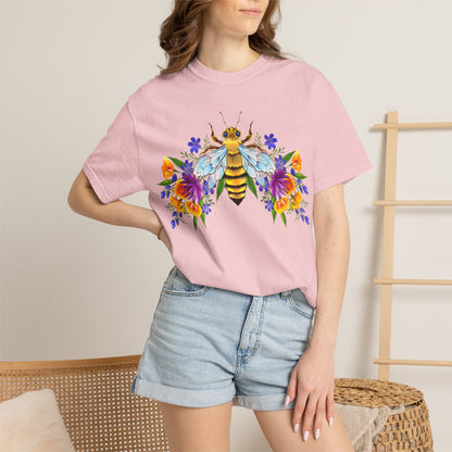 Bee & Wildflower T-Shirt — Floral Honeybee Graphic Tee