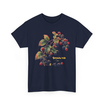 Blackberry Branch T-Shirt — Botanical Berry Illustration with "Genesis 1:29"