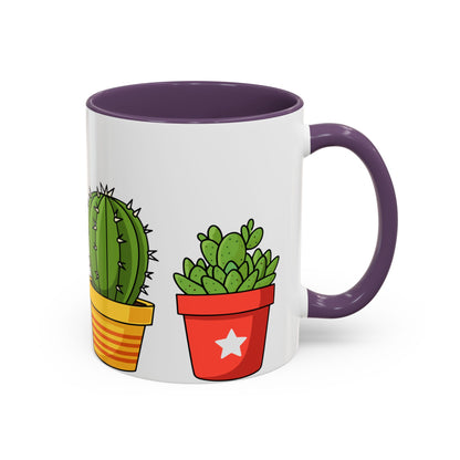 Cactus & Succulent Accent Coffee Mug — Cute Potted Plants 11/15oz