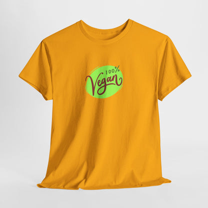 Vegan Tee — 100% Vegan Green Badge T-Shirt