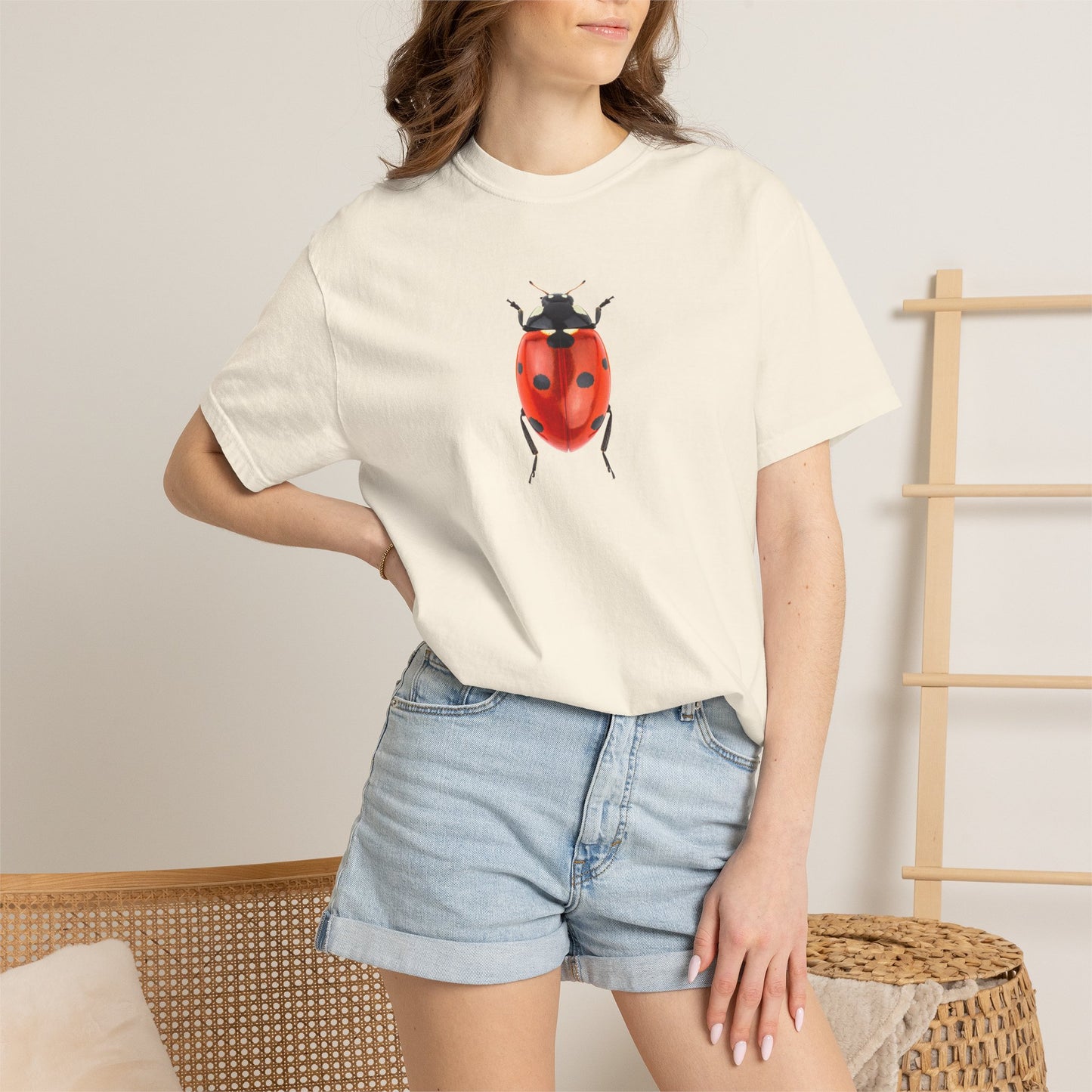Ladybug With Top Hat T-Shirt — Whimsical Insect Graphic Tee