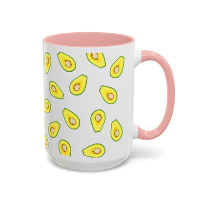 Avocado Pattern Coffee Mug — Cute Avocado Print Accent Mug (11/15oz)