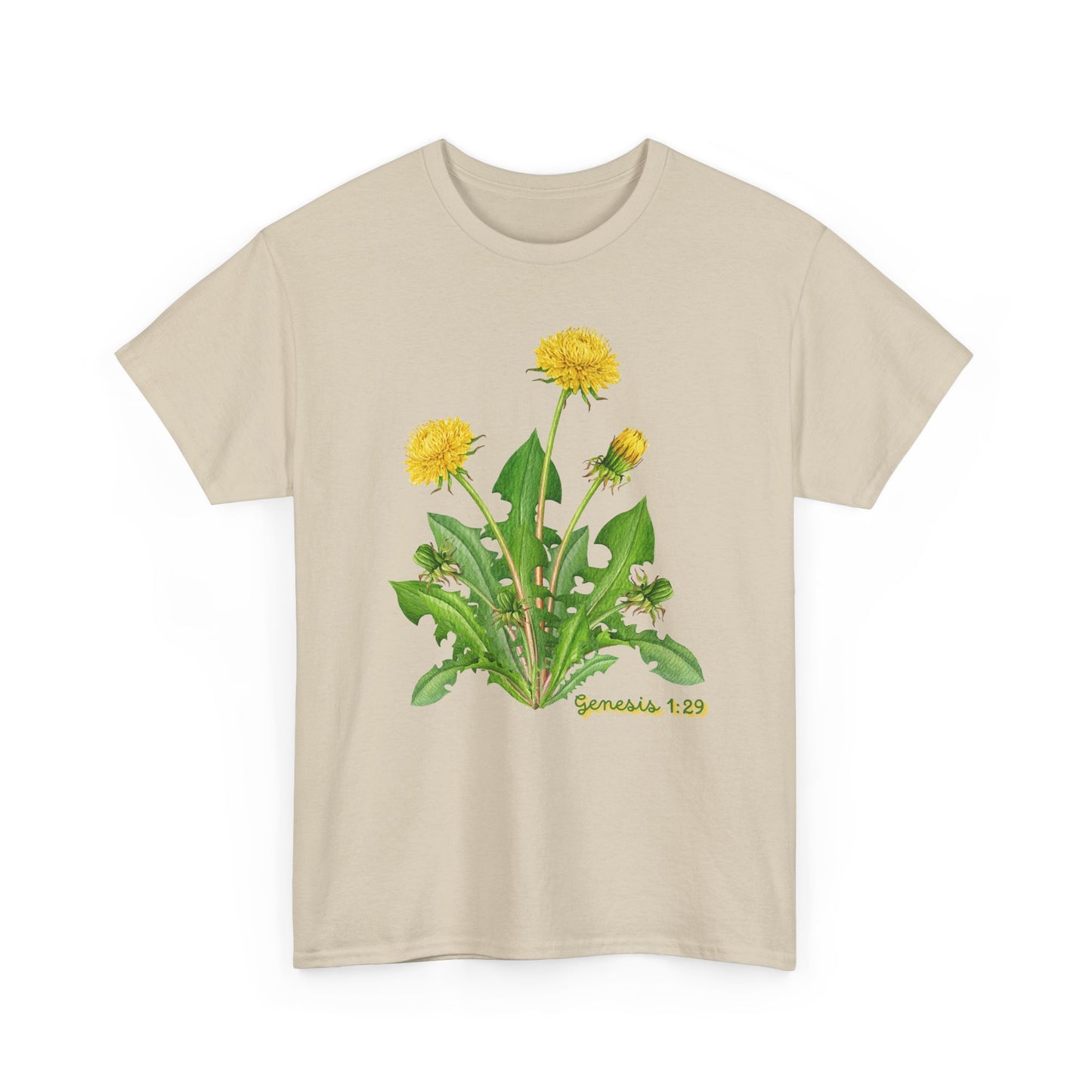 Dandelion Botanical Tee — Genesis 1:29 Floral Graphic T-Shirt