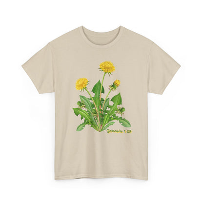 Dandelion Botanical Tee — Genesis 1:29 Floral Graphic T-Shirt
