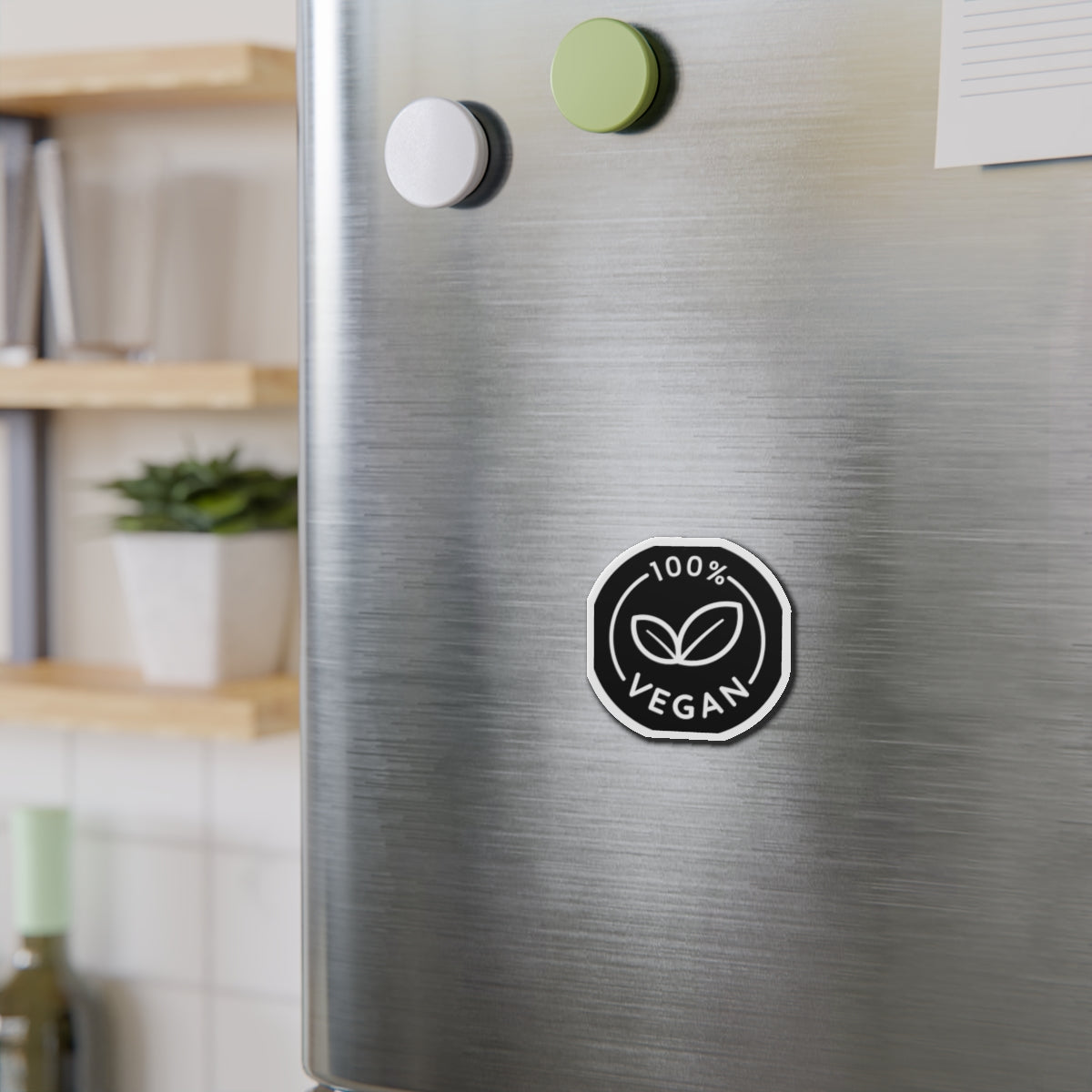 100% Vegan Die-Cut Magnet — Eco-Friendly Plant-Based Badge