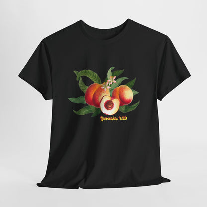 Peach Botanical Tee — Vintage Fruit Illustration T-Shirt ("Genesis 1:29")