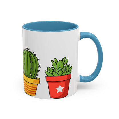 Cactus & Succulent Accent Coffee Mug — Cute Potted Plants 11/15oz