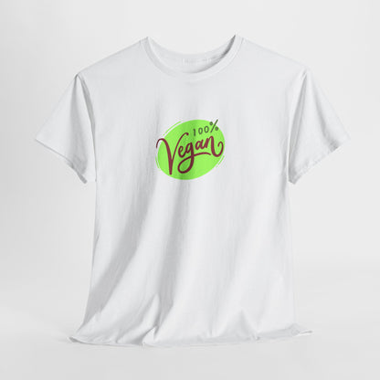 Vegan Tee — 100% Vegan Green Badge T-Shirt