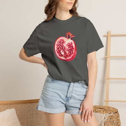 Pomegranate Watercolor T-Shirt — Fruit Illustration Tee for Foodies & Nature Lovers