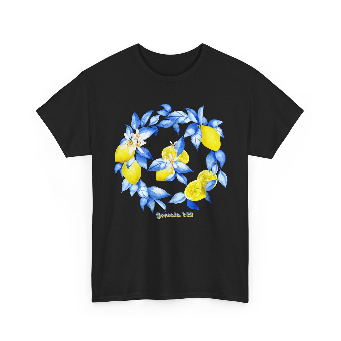 Lemon Wreath Graphic Tee — Genesis 1:29 Floral Scripture T-Shirt