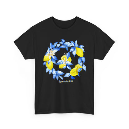 Lemon Wreath Graphic Tee — Genesis 1:29 Floral Scripture T-Shirt