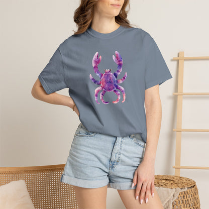 Watercolor Crab T-Shirt — Coastal Beach Vibes Graphic Tee