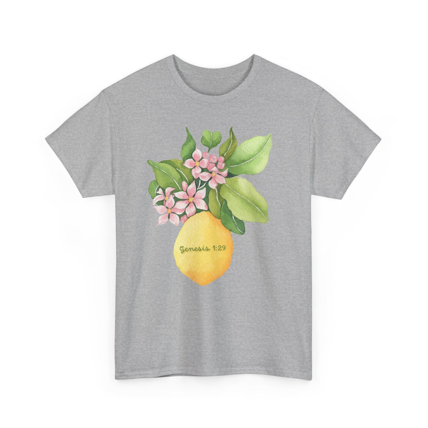 Lemon Blossom T-Shirt — Genesis 1:29 Floral Faith Tee
