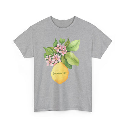 Lemon Blossom T-Shirt — Genesis 1:29 Floral Faith Tee