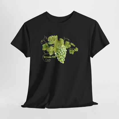 Genesis 1:29 Grapevine Watercolor T-Shirt — Green Grape Vines Tee