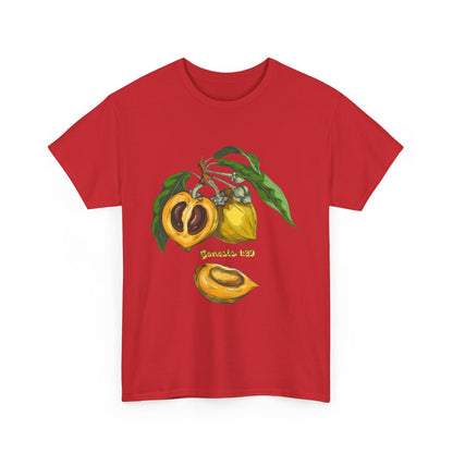 Apricot Illustration T-Shirt — Botanical Fruit Graphic Tee Genesis 1:29
