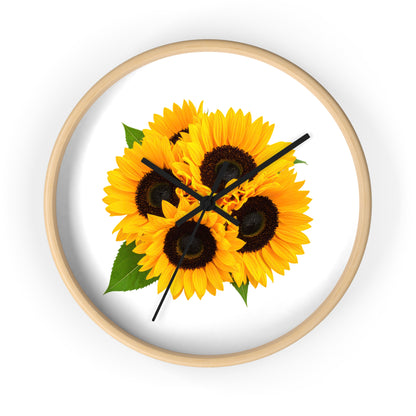 Sunflower Wall Clock — Bright Floral Home Decor Clock