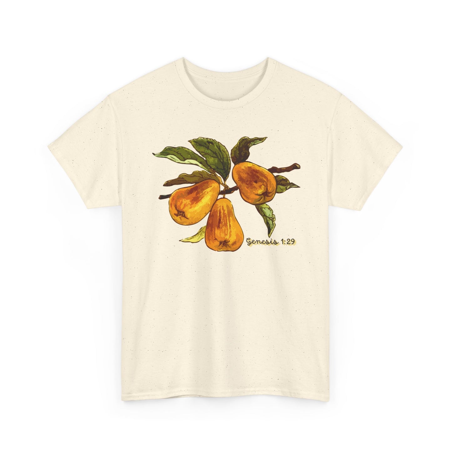 Pear Branch Tee — Watercolor Fruit Graphic T‑Shirt (Genesis 1:29)
