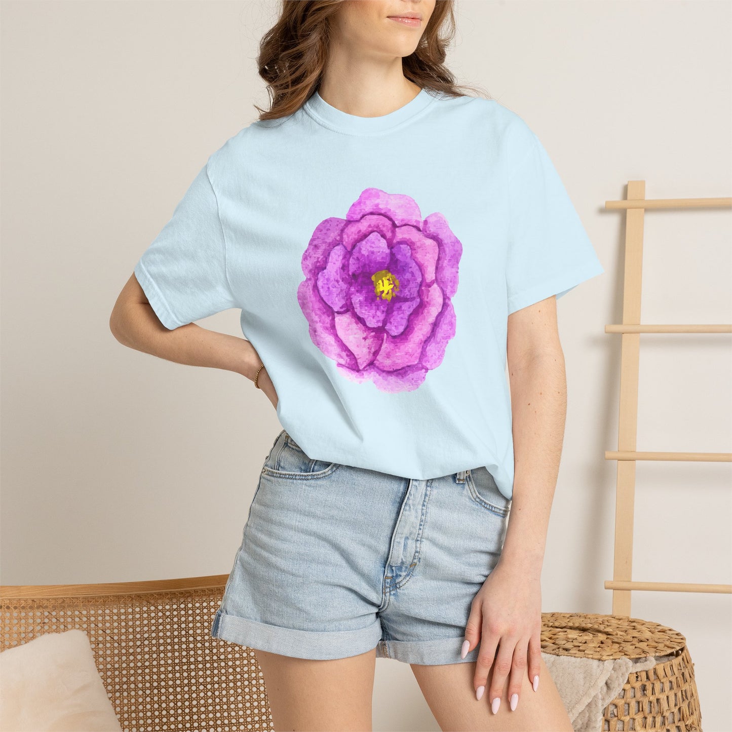 Floral Watercolor Chest Rose T-Shirt