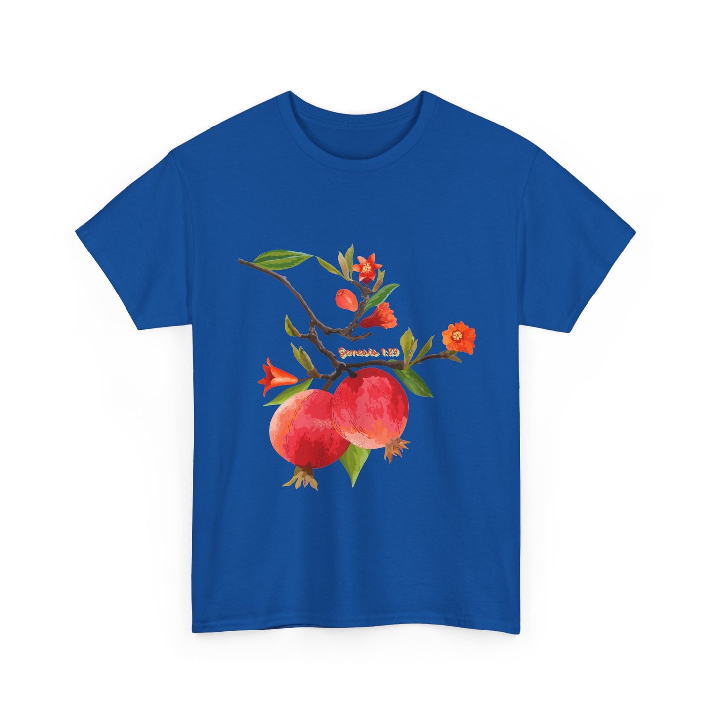 Pomegranate Bloom T-Shirt — Botanical Fruit Watercolor Tee