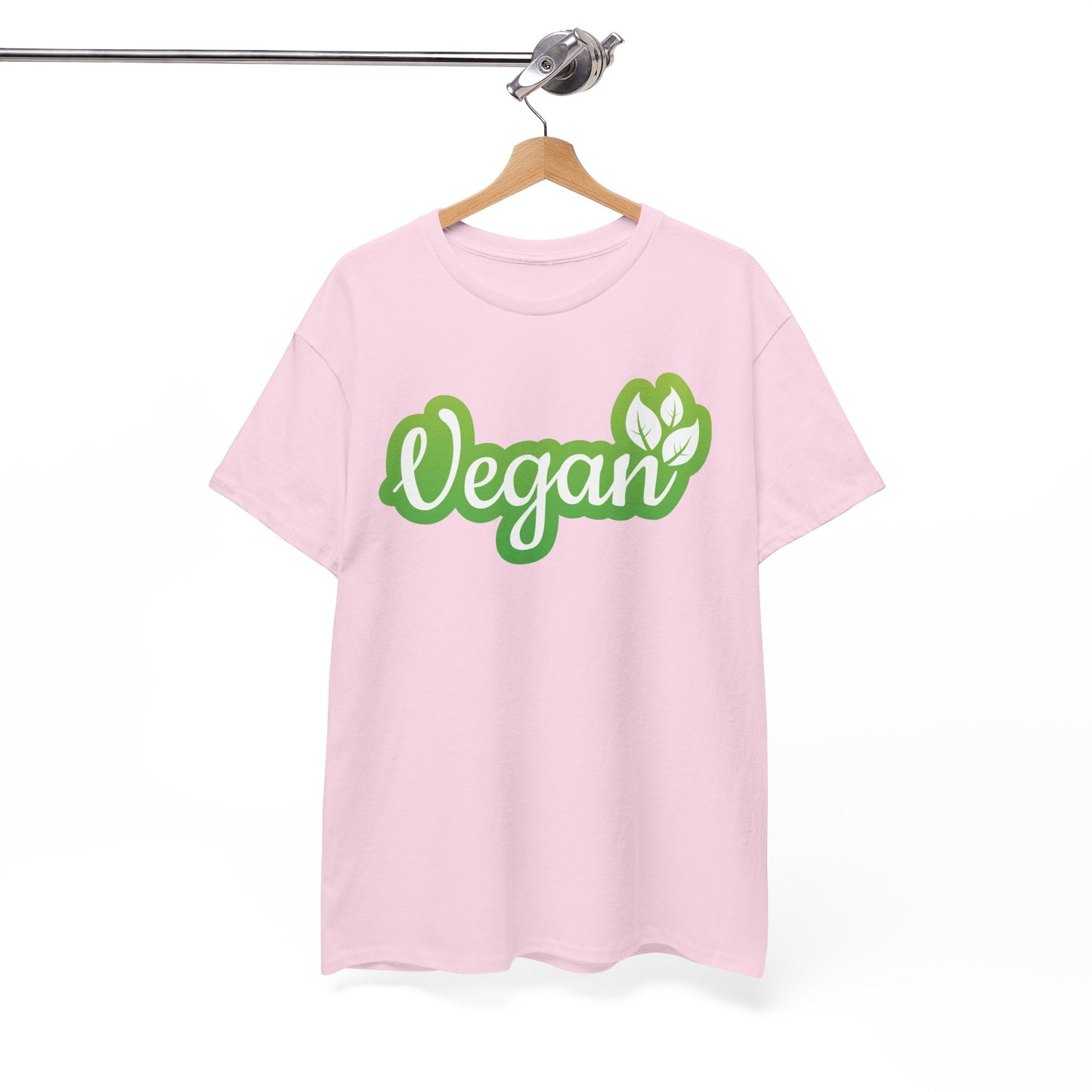 Vegan Script Tee — Green Leaf Eco-Friendly T-Shirt