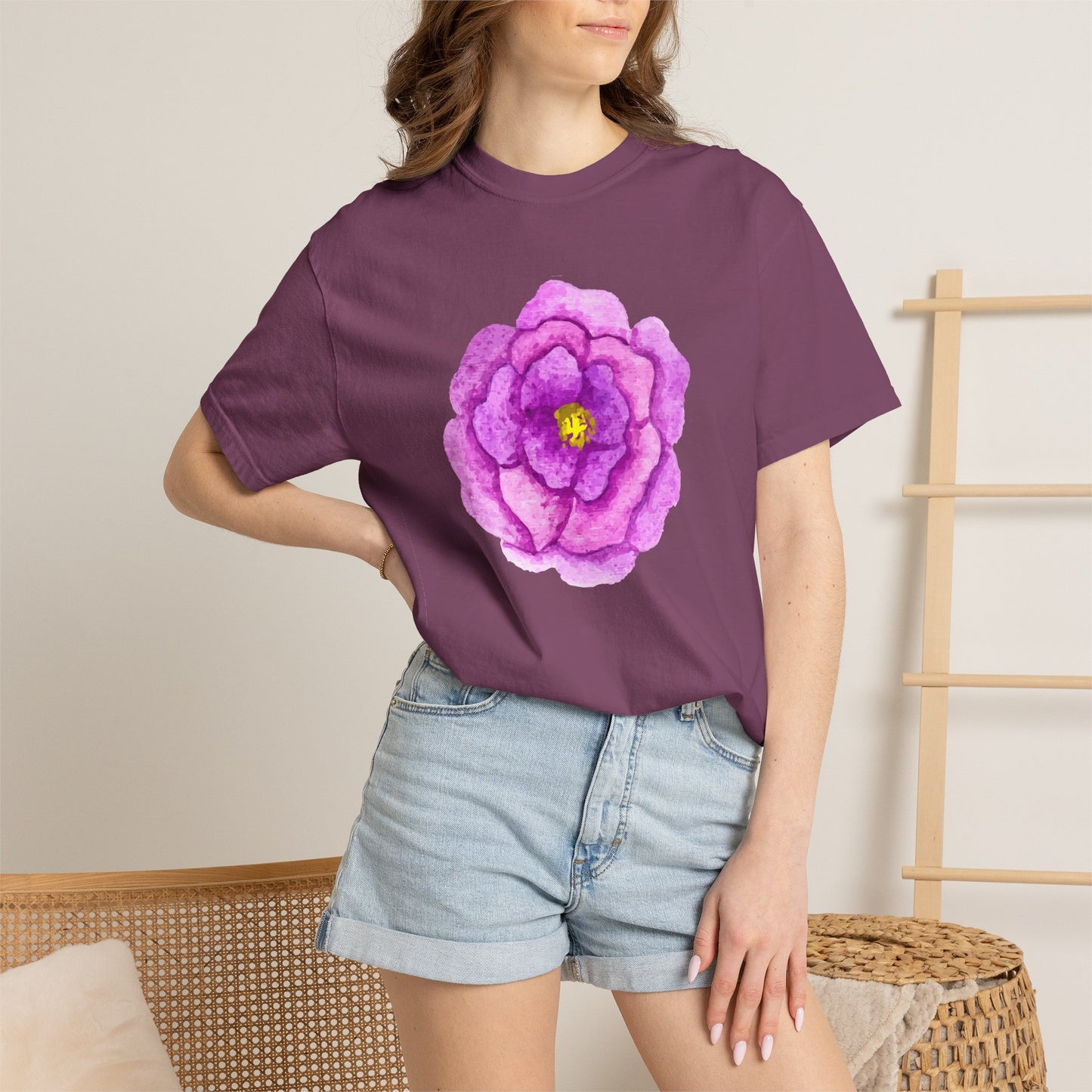 Floral Watercolor Chest Rose T-Shirt